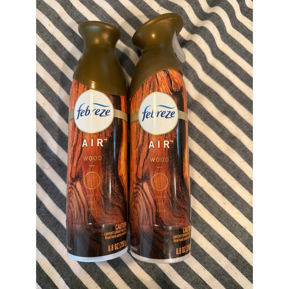 Febreze Air Wood Room Freshener Spray 8.8 oz 2 Pack Amber Oud Cedar Scent